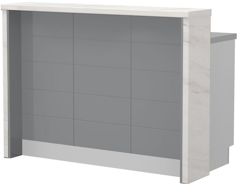 Πάγκος νησίδας Hudson-Μήκος: 135 εκ.-Γκρι-White Marble