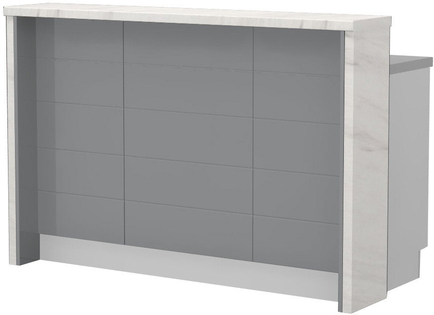 Πάγκος νησίδας Hudson-Μήκος: 150 εκ.-Γκρι-White Marble