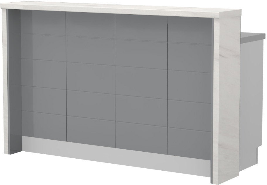 Πάγκος νησίδας Hudson-Μήκος: 160 εκ.-Γκρι-White Marble