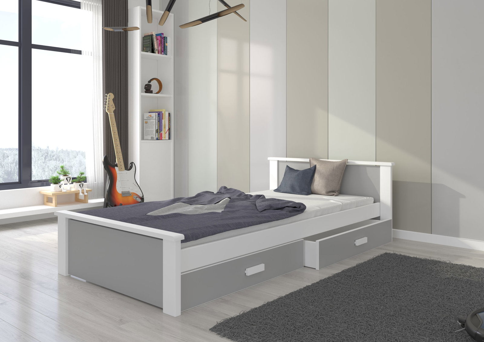 Παιδικό Κρεβάτι Avanta-200 x 90-Leuko - Gkri anoixto
