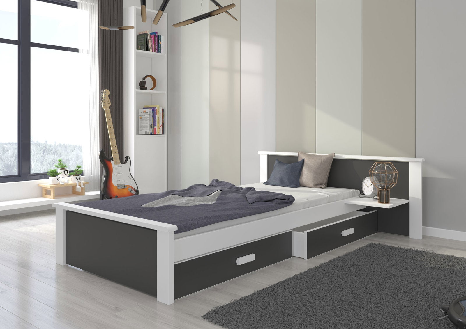 Παιδικό Κρεβάτι Avanta plus-180 x 80-Leuko-Anthraki