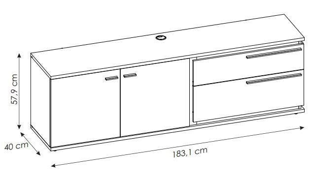 Έπιπλο τηλεόρασης Inala 2D2S