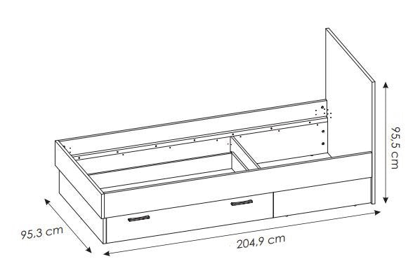 Κρεβάτι Newty 1S-90 x 200
