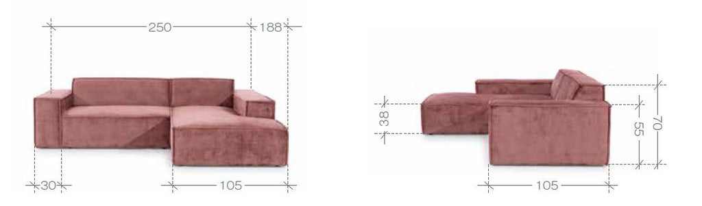 Γωνιακός καναπές Fubu-Αριστερή-Sapio milo