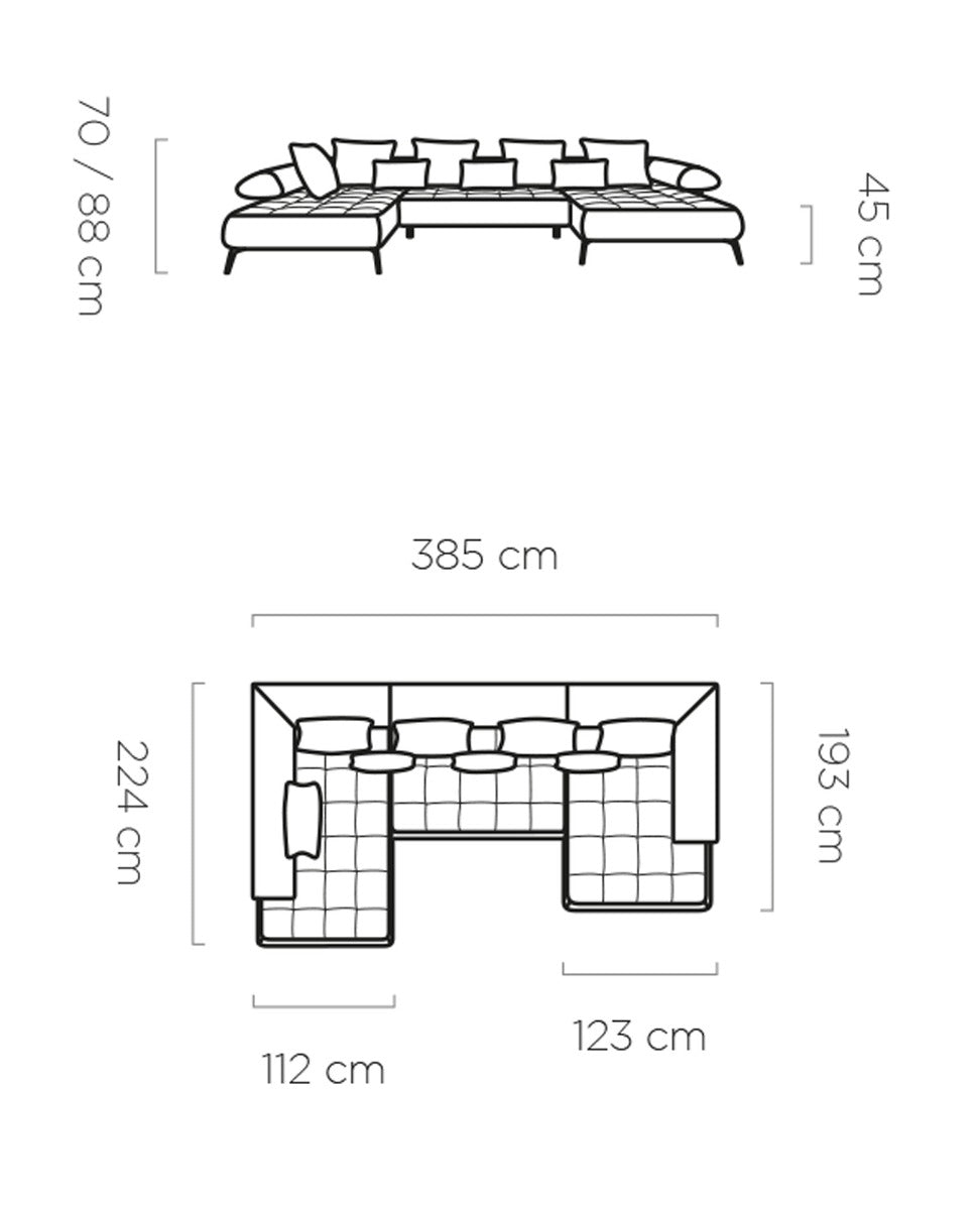 Γωνιακός καναπές Solido XL-Mple-Αριστερή