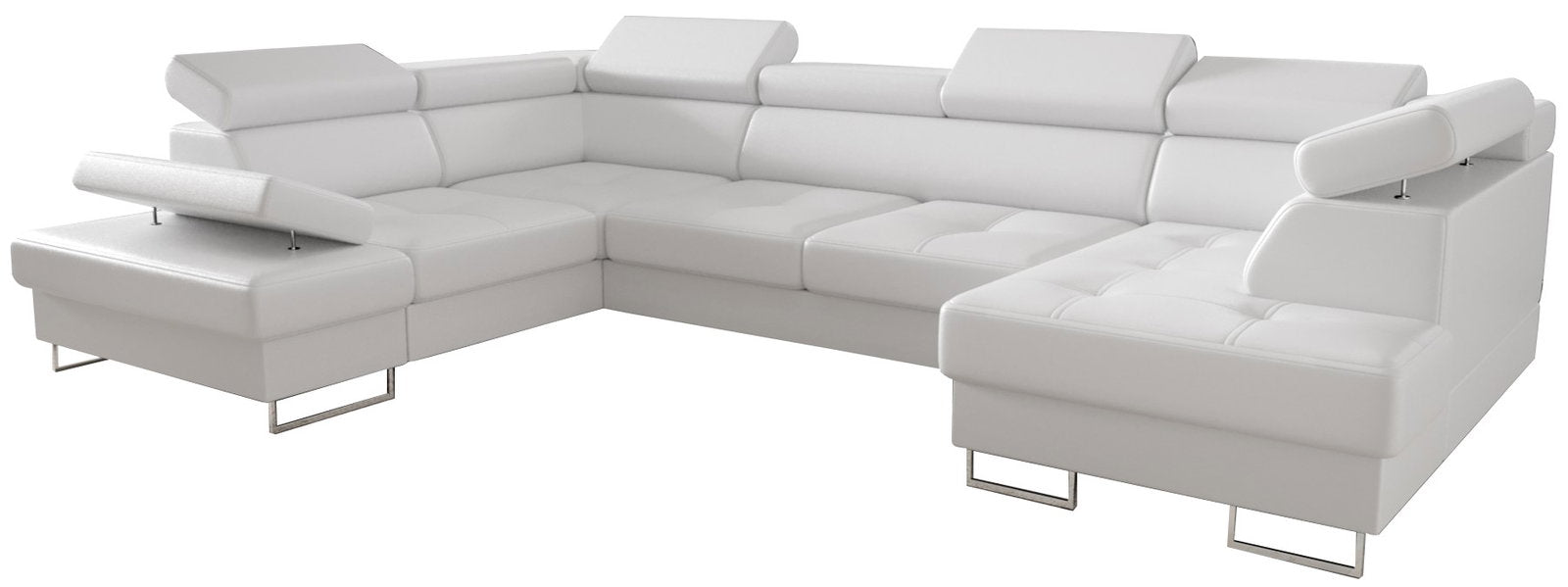 Γωνιακός καναπές Gelito Max II LTHR-Leuko-Αριστερή