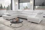 Γωνιακός καναπές Gelito Max II LTHR-Leuko-Αριστερή