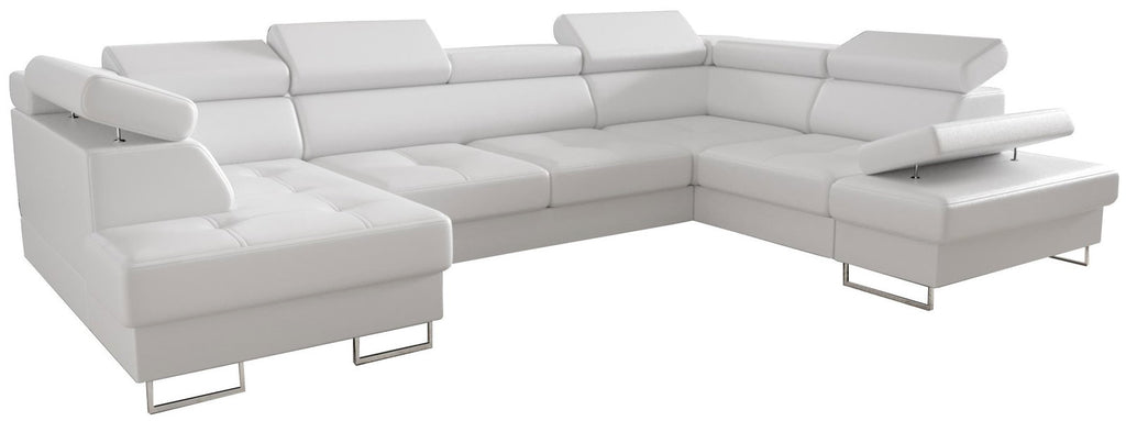 Γωνιακός καναπές Gelito Max II LTHR-Leuko-Δεξιά