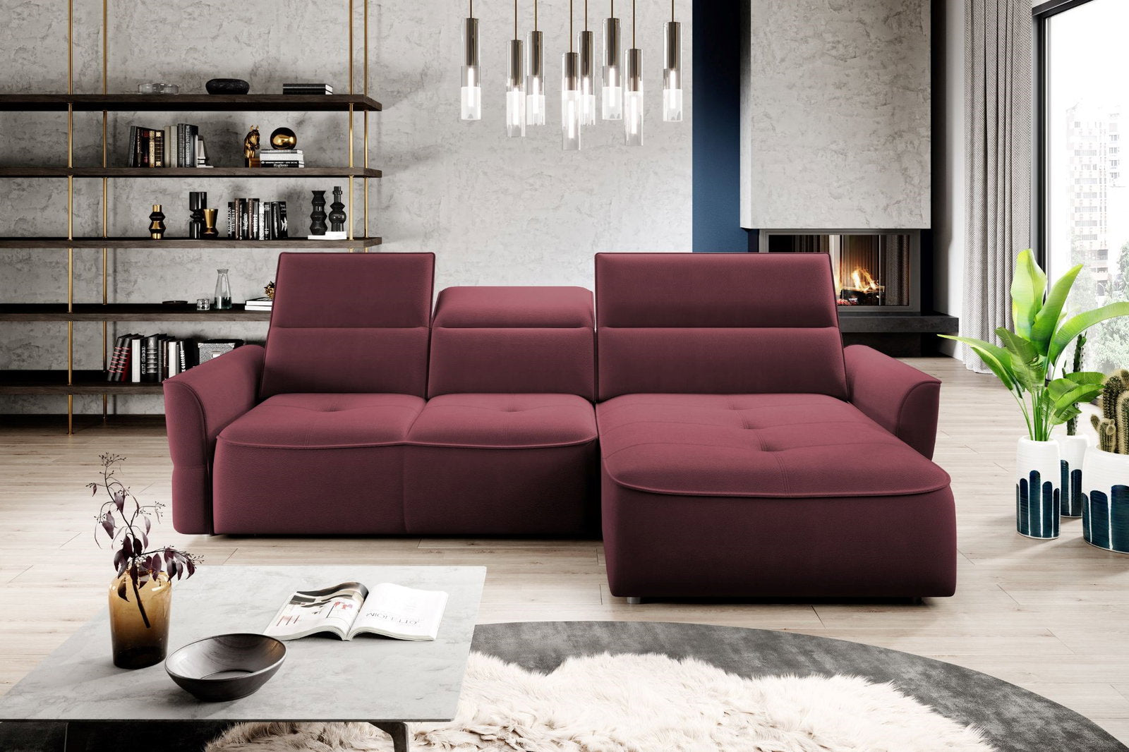 Γωνιακός καναπές Morello Mini-Magenta-Δεξιά