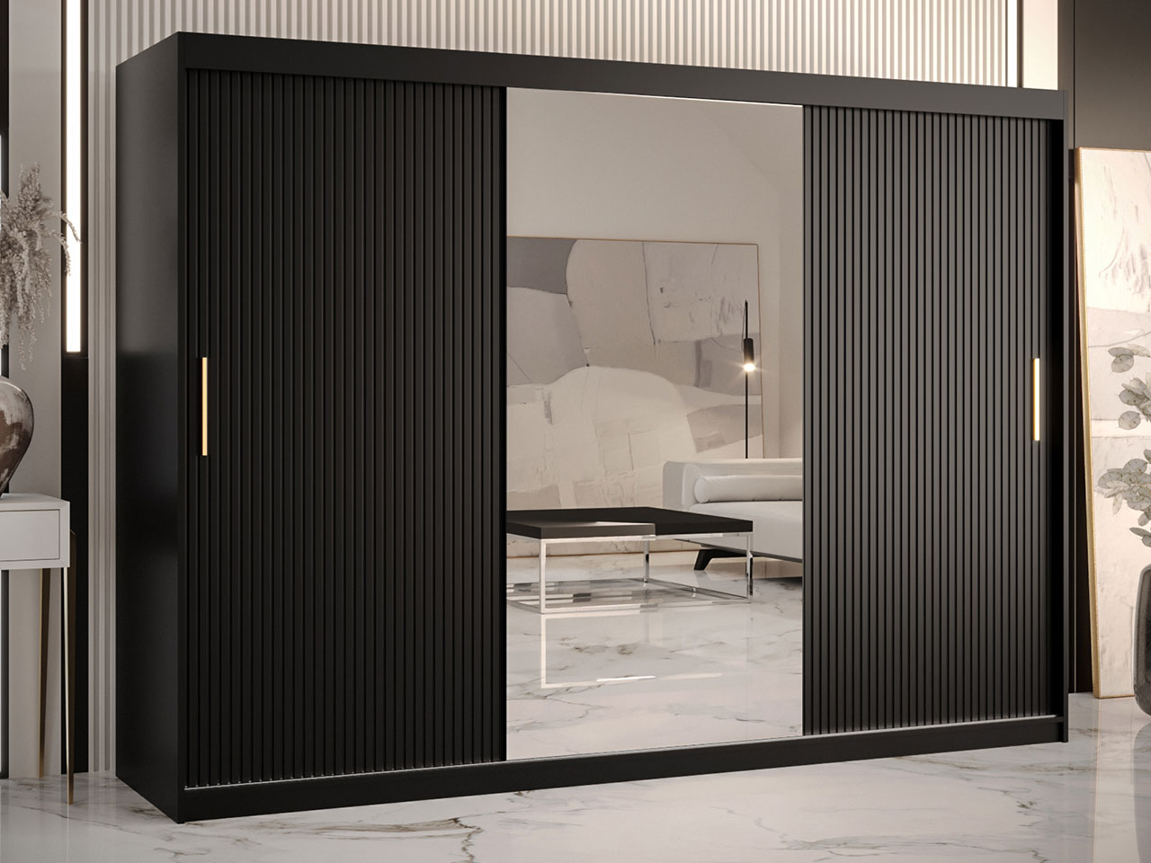 Ντουλάπα συρόμενη Riflo Slim-Mauro-Μήκος: 250 εκ.