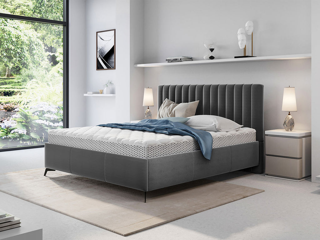 Επενδυμένο κρεβάτι Morris-140 x 200-Gkri Skouro