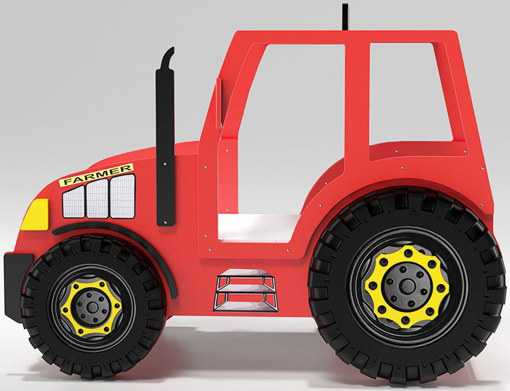 Παιδικό Κρεβάτι Tractor-Kokkino