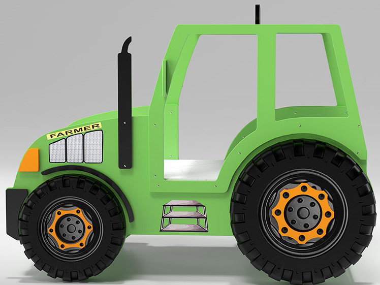 Παιδικό Κρεβάτι Tractor-Prasino