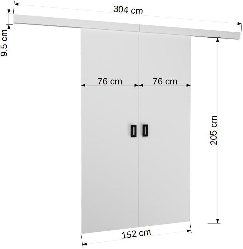 Συρόμενη πόρτα Yonko-Leuko-152 x 205 εκ.