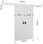 Συρόμενη πόρτα Yonko-Leuko-172 x 205 εκ.