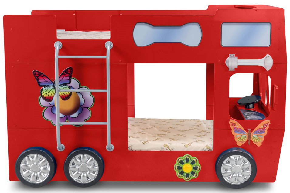Παιδικό Κρεβάτι Happy Bus-Kokkino