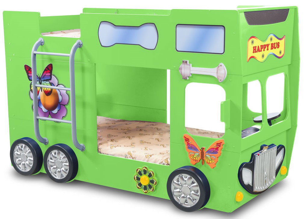 Παιδικό Κρεβάτι Happy Bus-Prasino