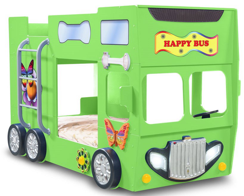 Παιδικό Κρεβάτι Happy Bus-Prasino