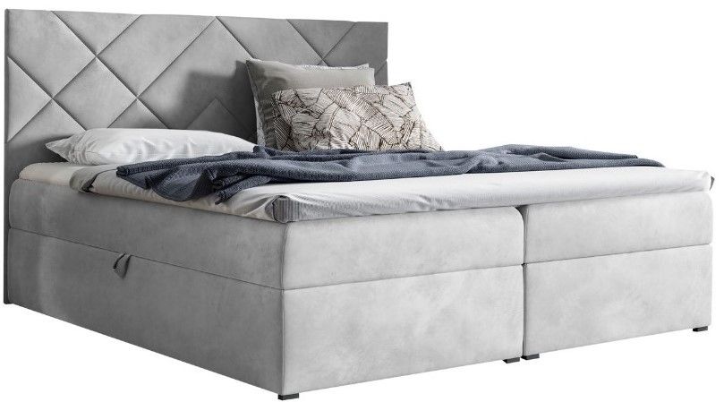 Επενδυμένο κρεβάτι Box 3-Gkri Anoixto-120 x 200