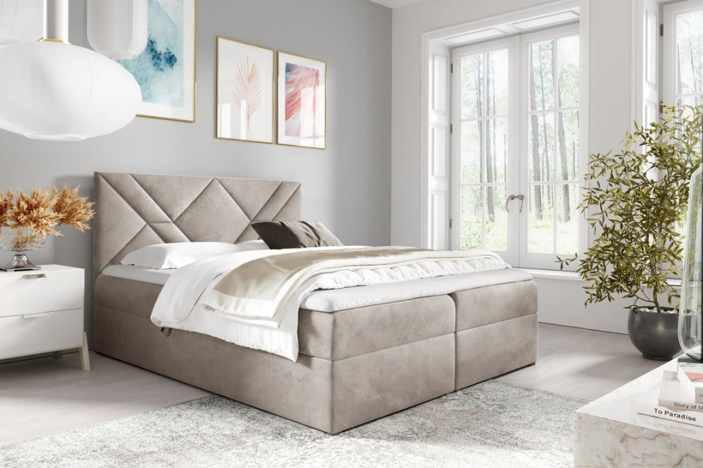 Επενδυμένο κρεβάτι Box 6-Mpez-180 x 200