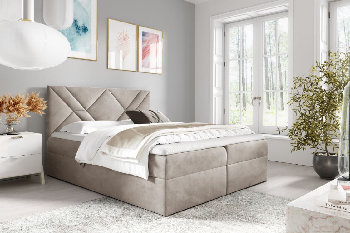 Επενδυμένο κρεβάτι Box 6-Mpez-180 x 200