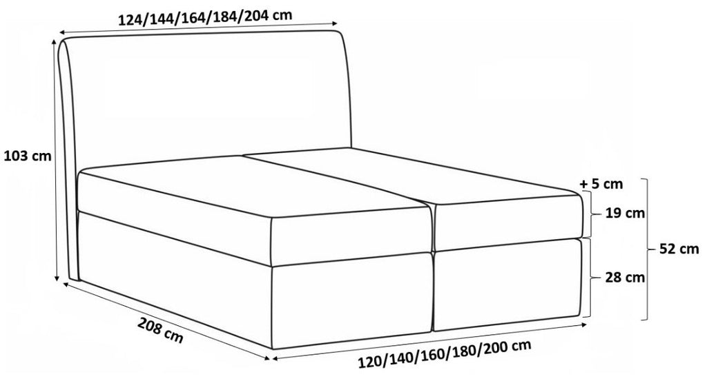 Επενδυμένο κρεβάτι Sergio