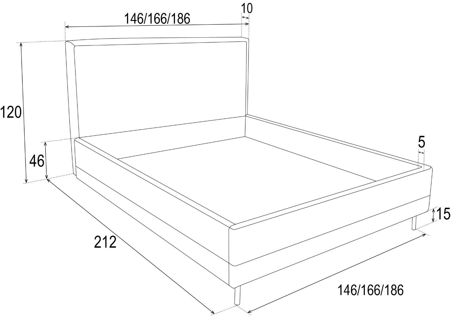 Επενδυμένο κρεβάτι Cleo-140 x 200