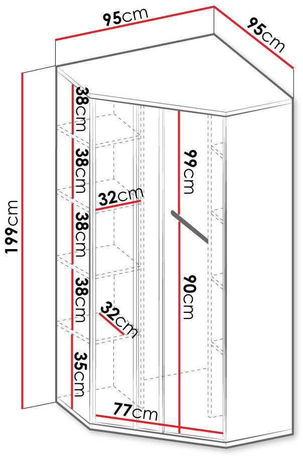 Ντουλάπα Imola 2D Γωνιακή