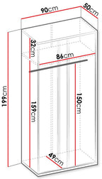 Ντουλάπα Imola 2D Δίφυλλη