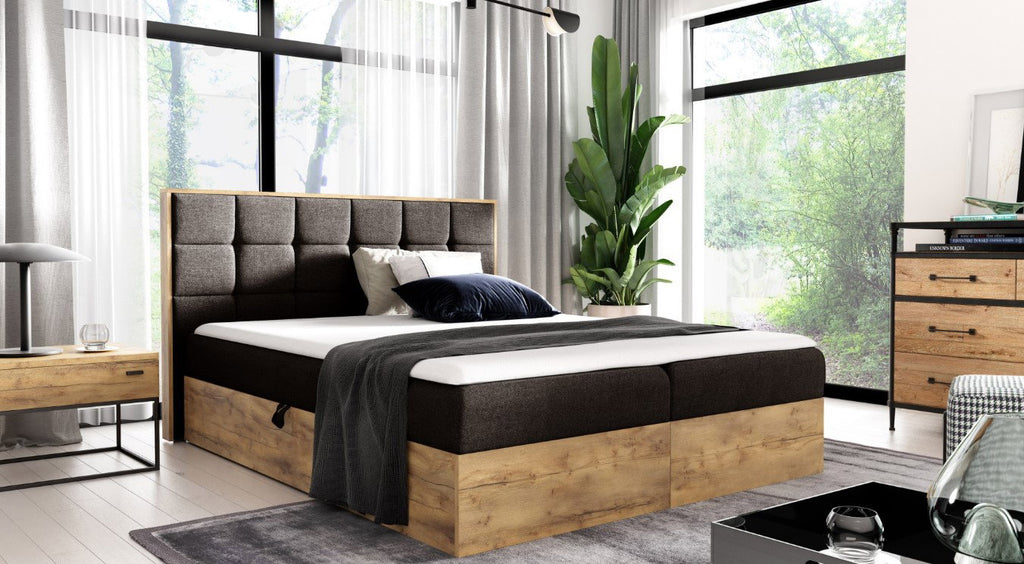 Επενδυμένο κρεβάτι Wood 1-200 x 200-Mauro
