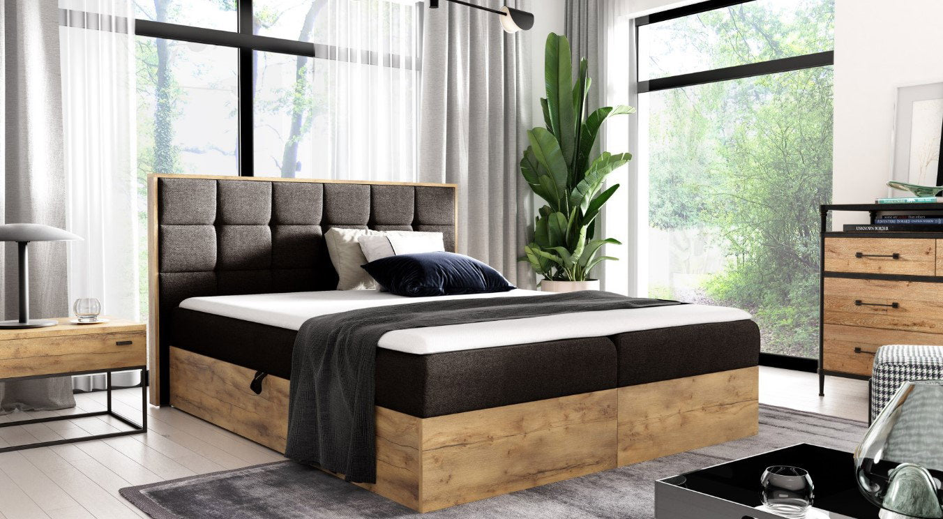 Επενδυμένο κρεβάτι Wood 1-200 x 200-Mauro
