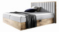 Επενδυμένο κρεβάτι Wood 4-Gkri Anoixto-140 x 200