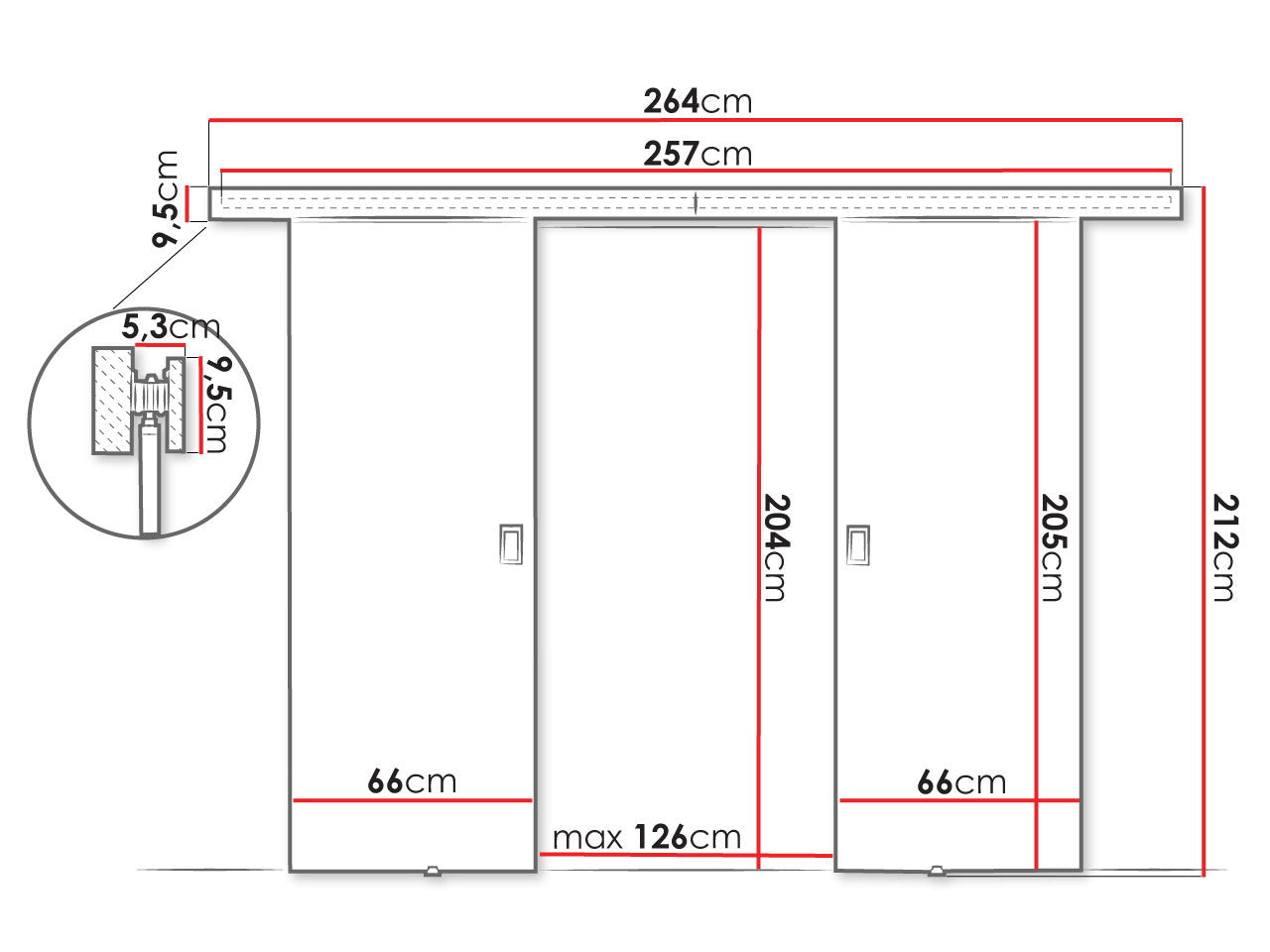 Συρόμενη πόρτα Werdi-Fusiko-132 x 205 εκ.
