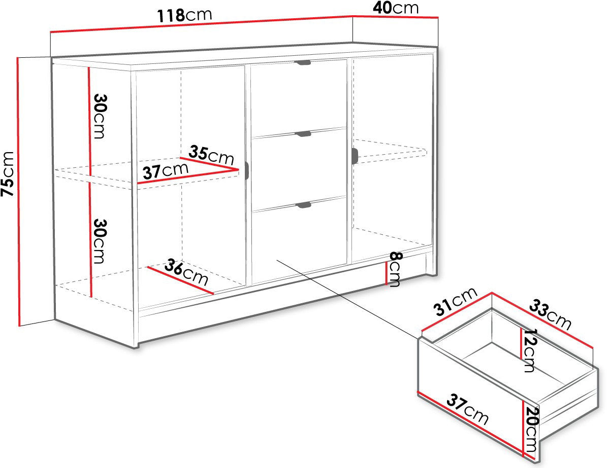 Συρταριέρα Tireno 2D3SZ