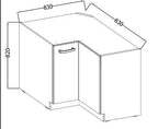 Επιδαπέδιο γωνιακό ντουλάπι Beaux 89x89 DN BB