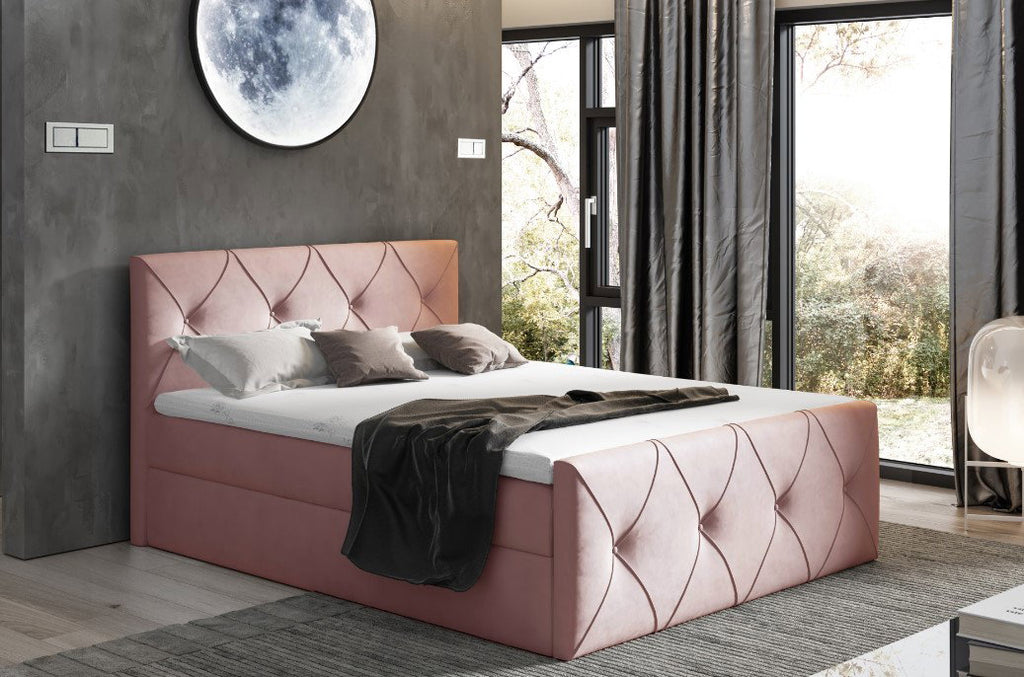 Επενδυμένο κρεβάτι Crystal lux-Roz-160 x 200