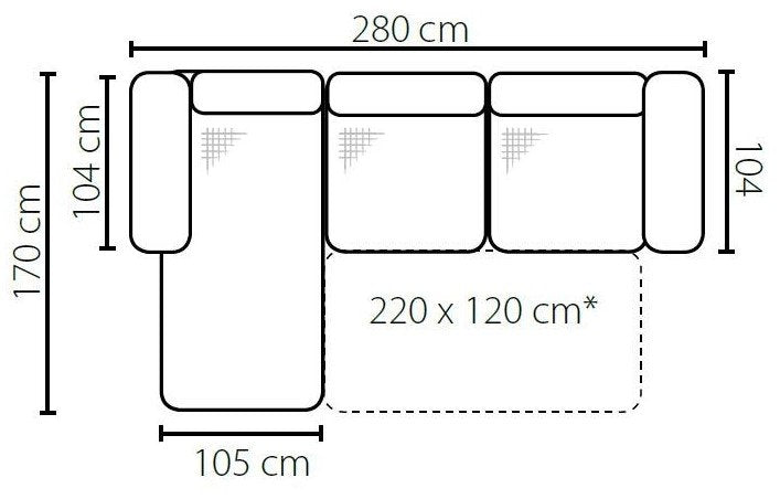 Γωνιακός καναπές Gemini Mini