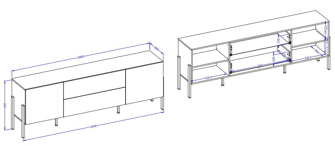 Έπιπλο τηλεόρασης Plum 2D2D-Leuko