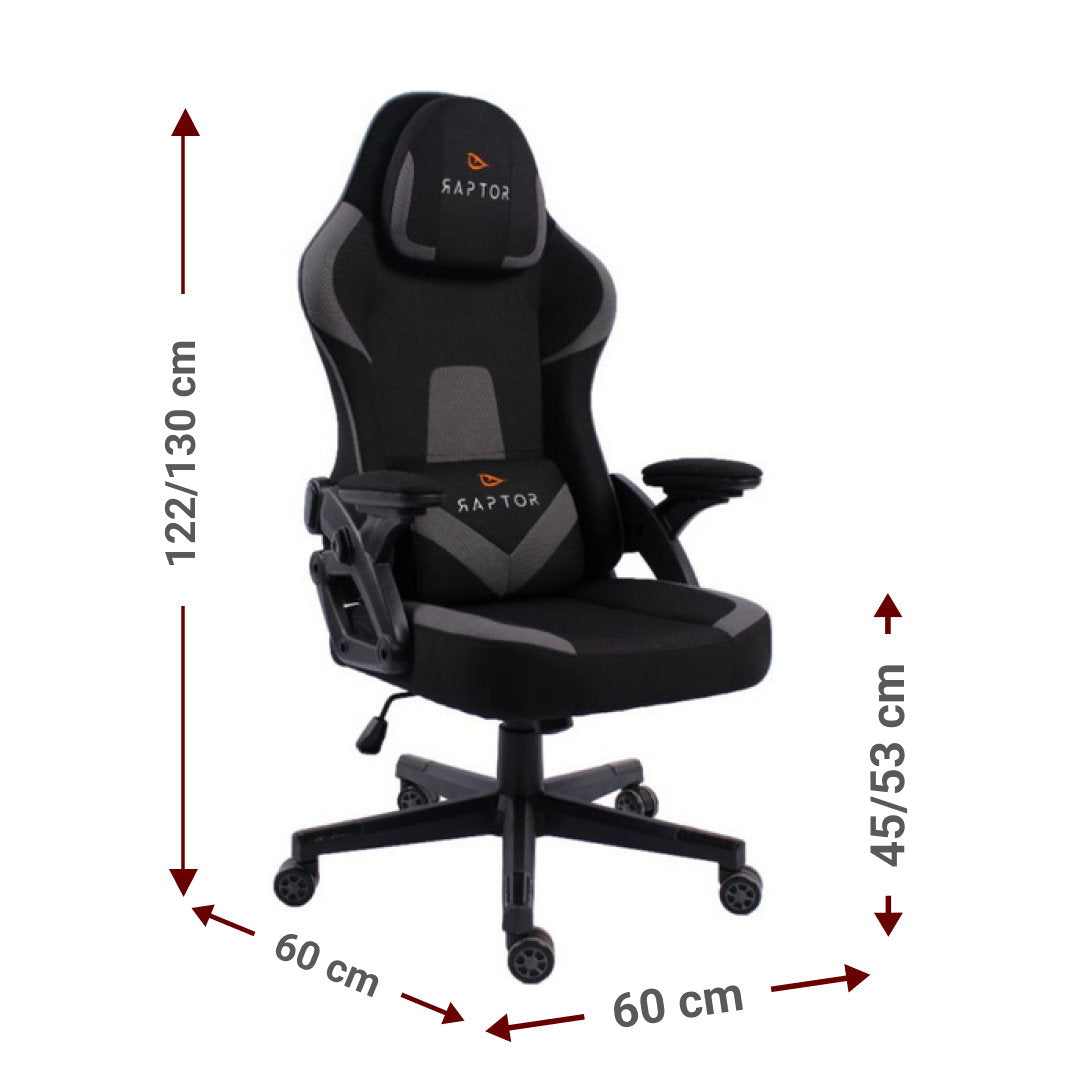 Καρέκλα Gaming Raptor Fury-Γκρι
