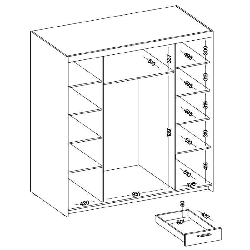Ντουλάπα Ester 4D6S τετράφυλλη
