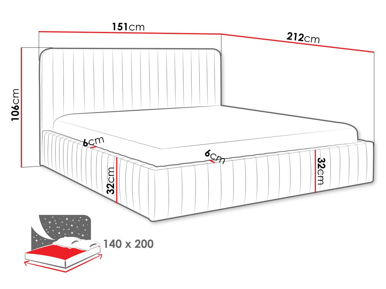 Επενδυμένο κρεβάτι Caniko-Kafe-140 x 200 εκ.