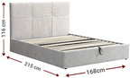 Επενδυμένο κρεβάτι Raziel-Μπεζ-160x200-Lift-Storage