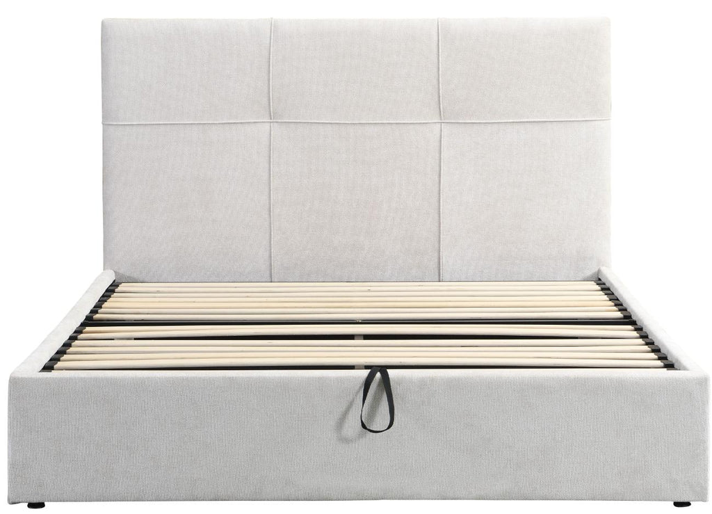Επενδυμένο κρεβάτι Raziel-Μπεζ-160x200-Lift-Storage