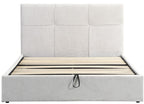 Επενδυμένο κρεβάτι Raziel-Μπεζ-160x200-Lift-Storage
