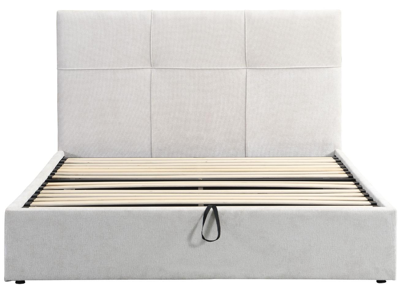 Επενδυμένο κρεβάτι Raziel-Μπεζ-160x200-Lift-Storage