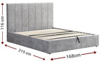 Επενδυμένο κρεβάτι Denzel-Γκρι-160x200-Lift-Storage
