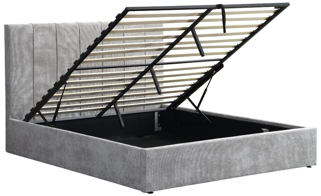 Επενδυμένο κρεβάτι Denzel-Γκρι-160x200-Lift-Storage
