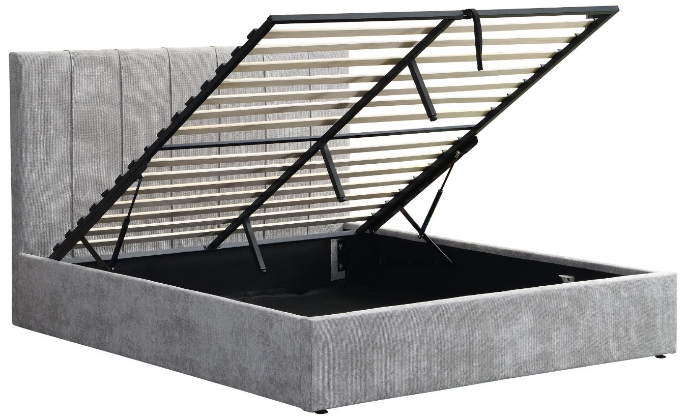 Επενδυμένο κρεβάτι Denzel-Γκρι-160x200-Lift-Storage