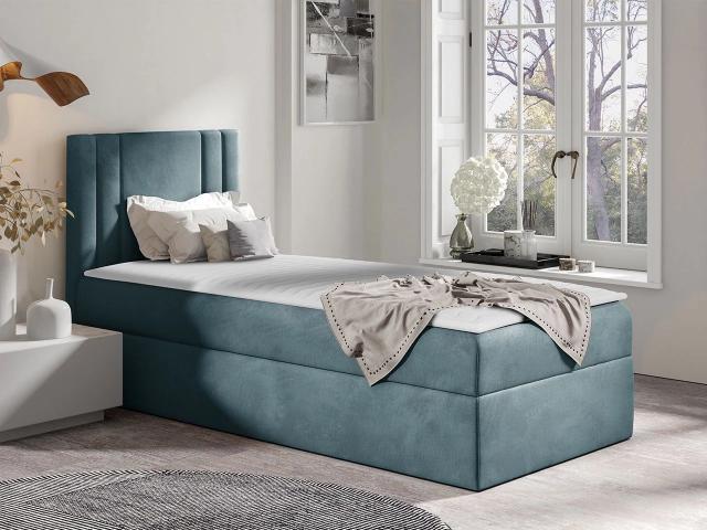 Επενδυμένο κρεβάτι Carmen Mini-Galazio-90 x 200-Aristera