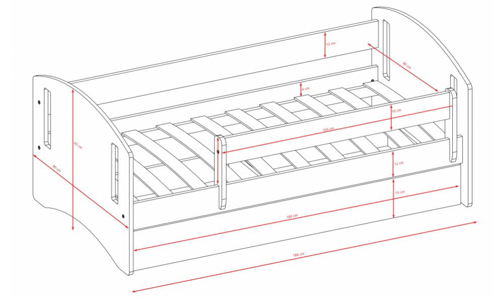 Παιδικό Κρεβάτι Classic II-Leuko-180 x 80